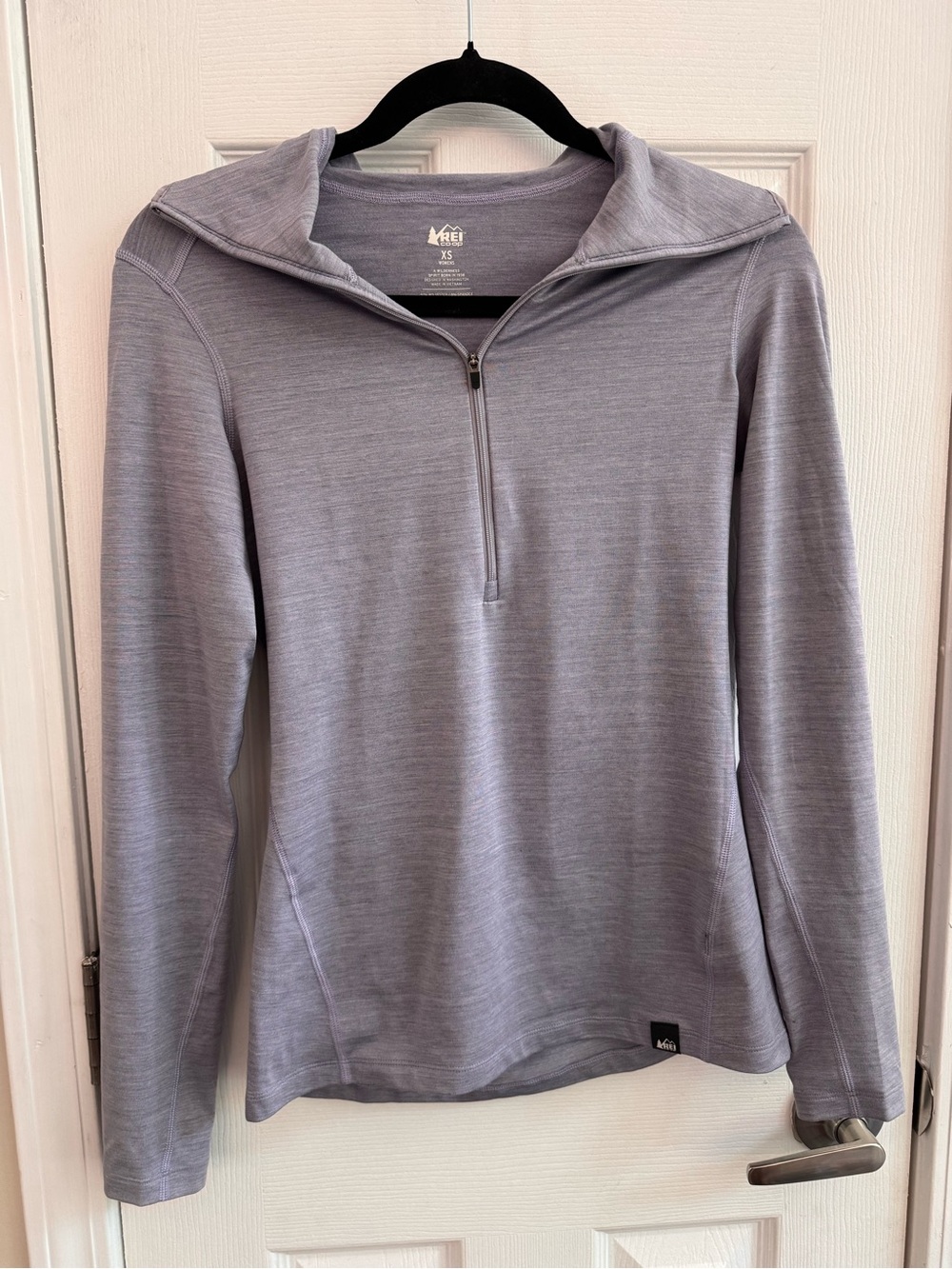 REI Co-Op Midweight Base Layer Zip Hoodie Lilac Lavender Size XS